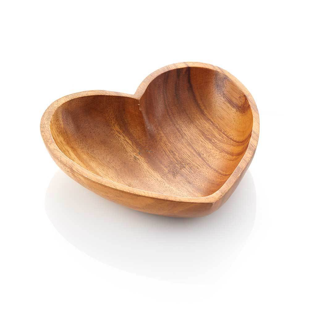 Heart Shaped Acacia Wood Bowl